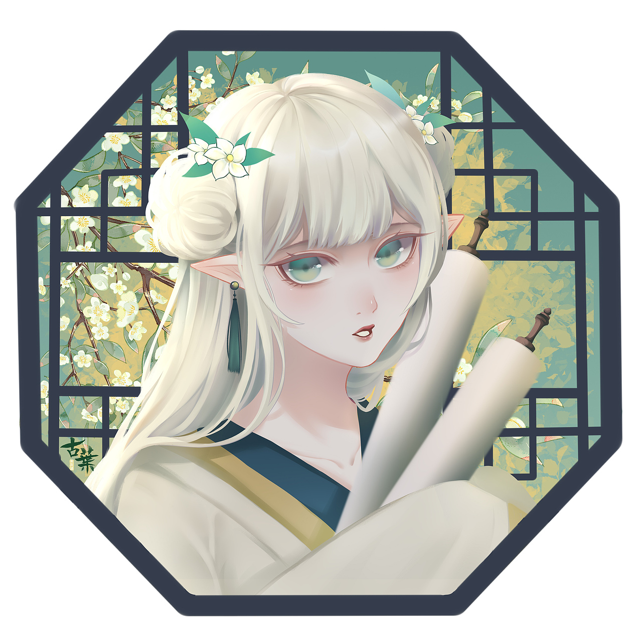 茶灵—{古枼}（图ZMjc1ODExNjI4） - 艺术插画 - 站酷设计师群青夜火原创素材 - 站酷ZCOOL