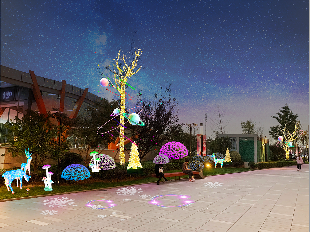 宝山龙湖树木亮化设计（图ZMjMyMDE2OTg0） - 展陈设计 - 站酷设计师悟兴视界原创素材 - 站酷ZCOOL