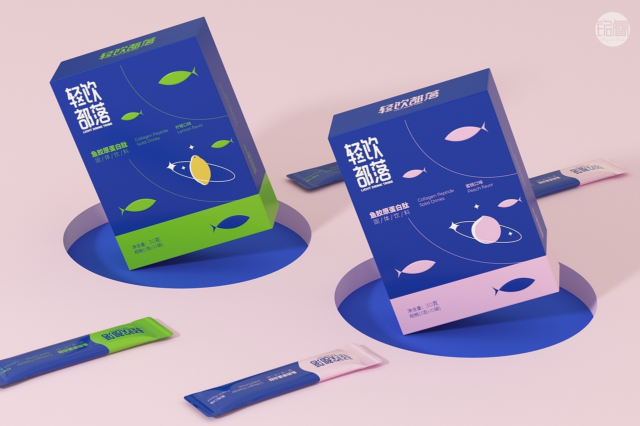 胶原蛋白肽固体饮料包装设计©刘益铭原创作品