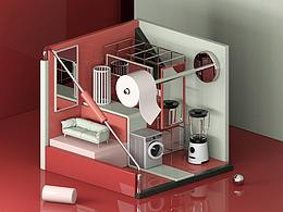 C4D创意设计：纯属是一个练习