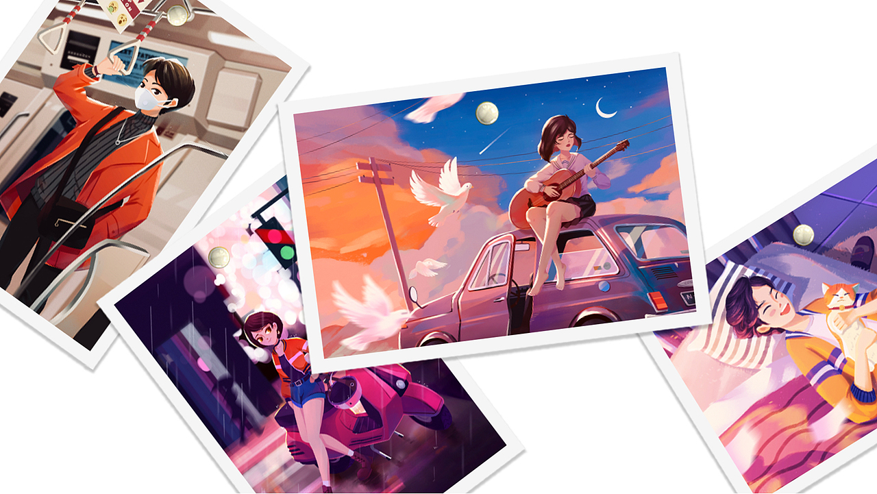 睡前练习的插画哦（图ZMjYxMzg2MzI0） - 创作习作 - 站酷设计师启了个波原创素材 - 站酷ZCOOL