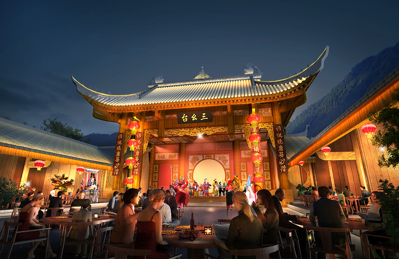 某个古镇夜景规划灯光设计之二（图ZMTE3NDc1NjQ0） - 建筑/空间 - 站酷设计师清汤寡水先桑原创素材 - 站酷ZCOOL