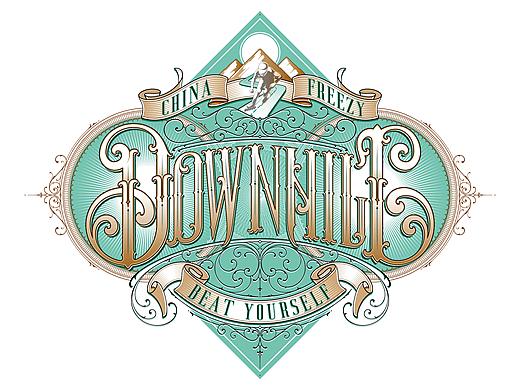 徽章LOGO字体设计-DOWNHILL-复古风格
