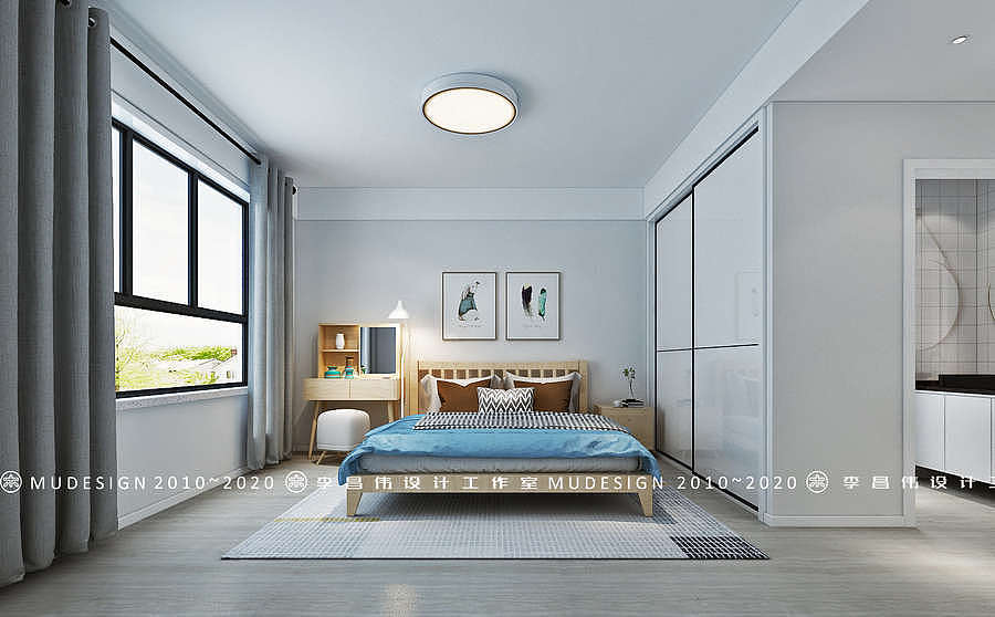 济宁鸿顺温泉小镇180平14号楼现代北欧风格装修设计