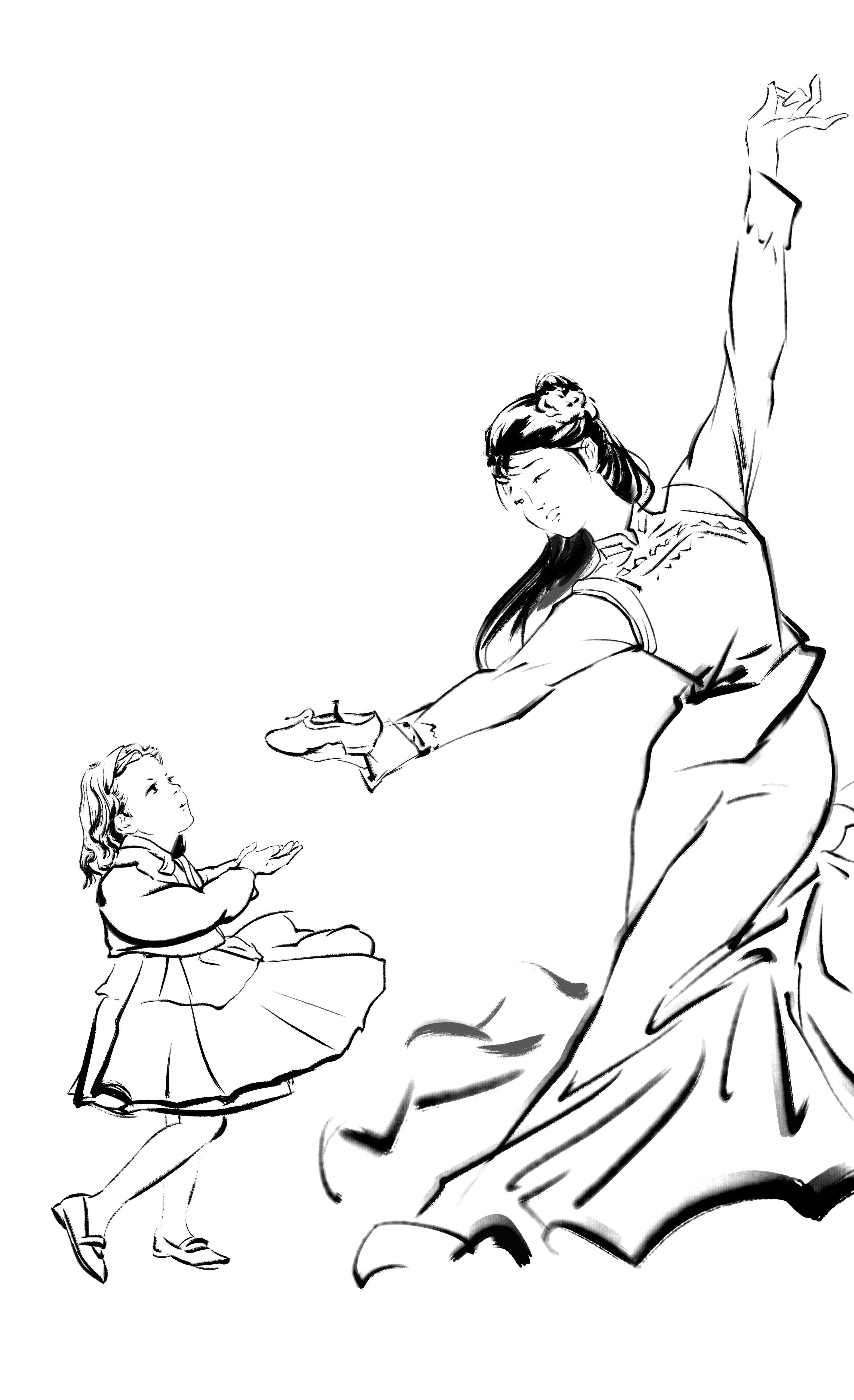 古代舞蹈简笔画图片