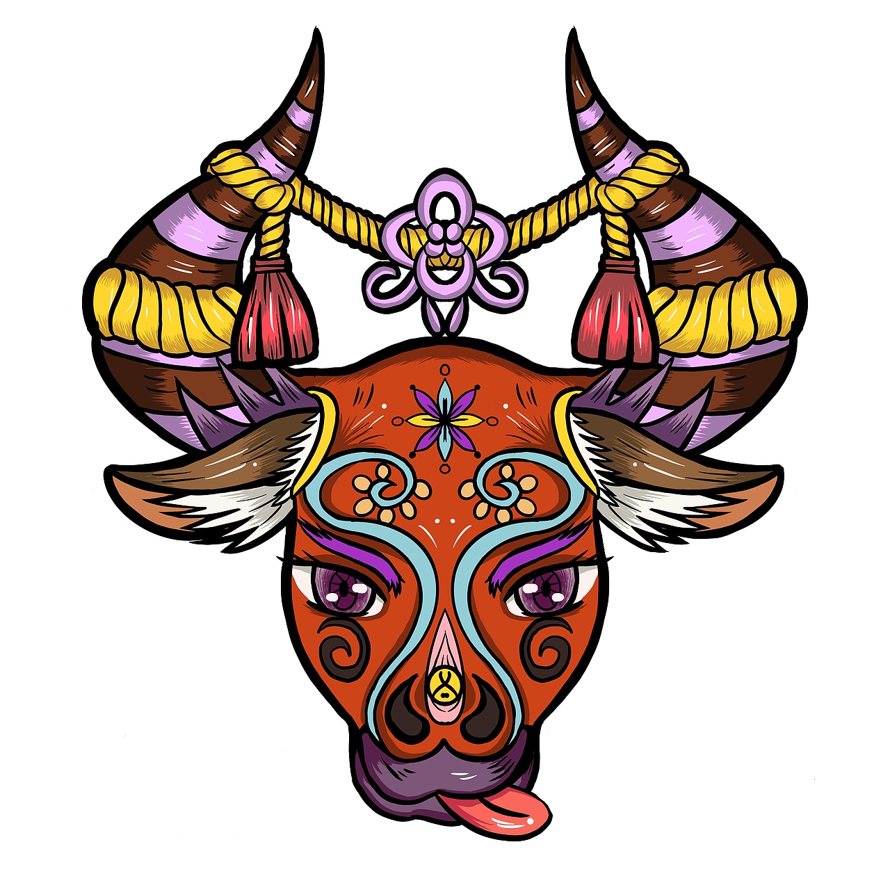 生肖原创国潮插画系列原创十二生肖图案动物添加表情喜欢ta的作品吗?