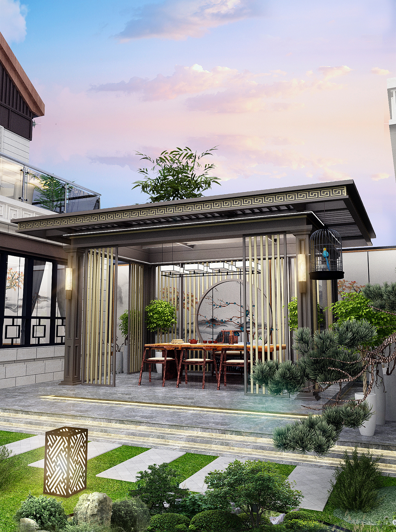 新中式-观月亭（图ZMjc5NDQ5MTgw） - 景观设计 - 站酷设计师夜猫族设计原创素材 - 站酷ZCOOL