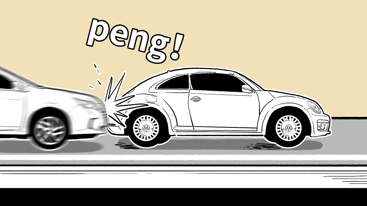 汽车科普漫画剐蹭后如何拍照