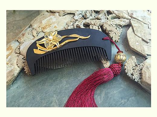 花丝镶嵌 | 《福满堂》手工银花丝木梳