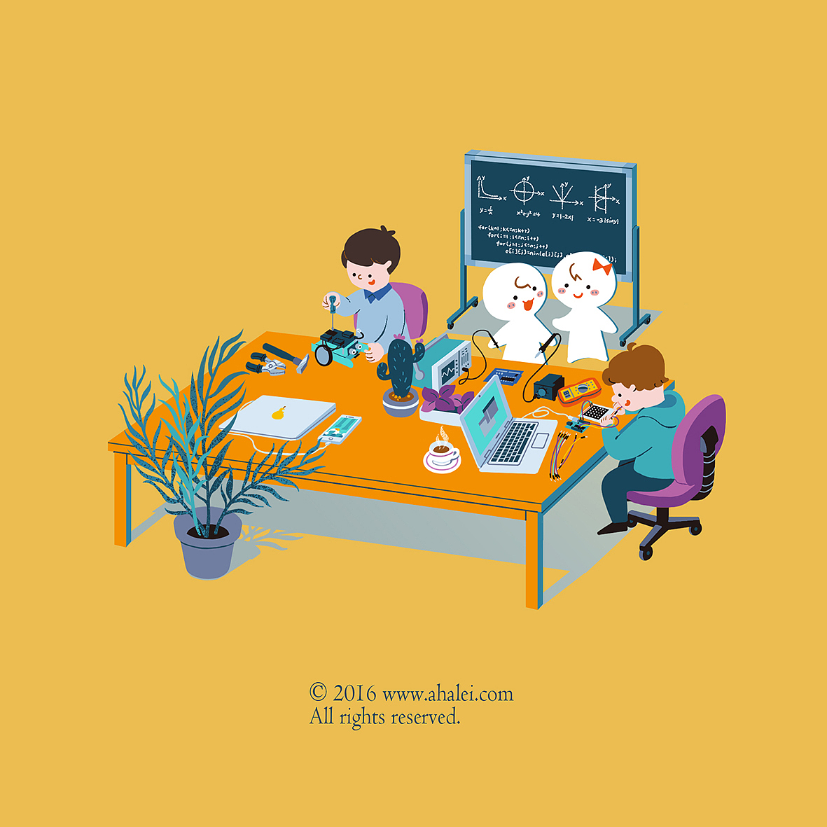 《啊哈c语言-逻辑的挑战》插图及封面设计|插画|商业插画|棱小宇_原创