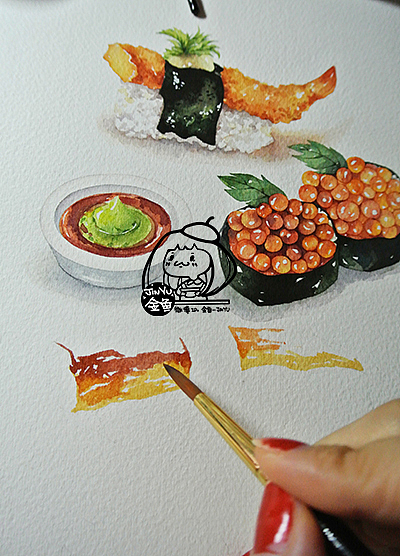 金鱼手绘美食——寿司一箩筐