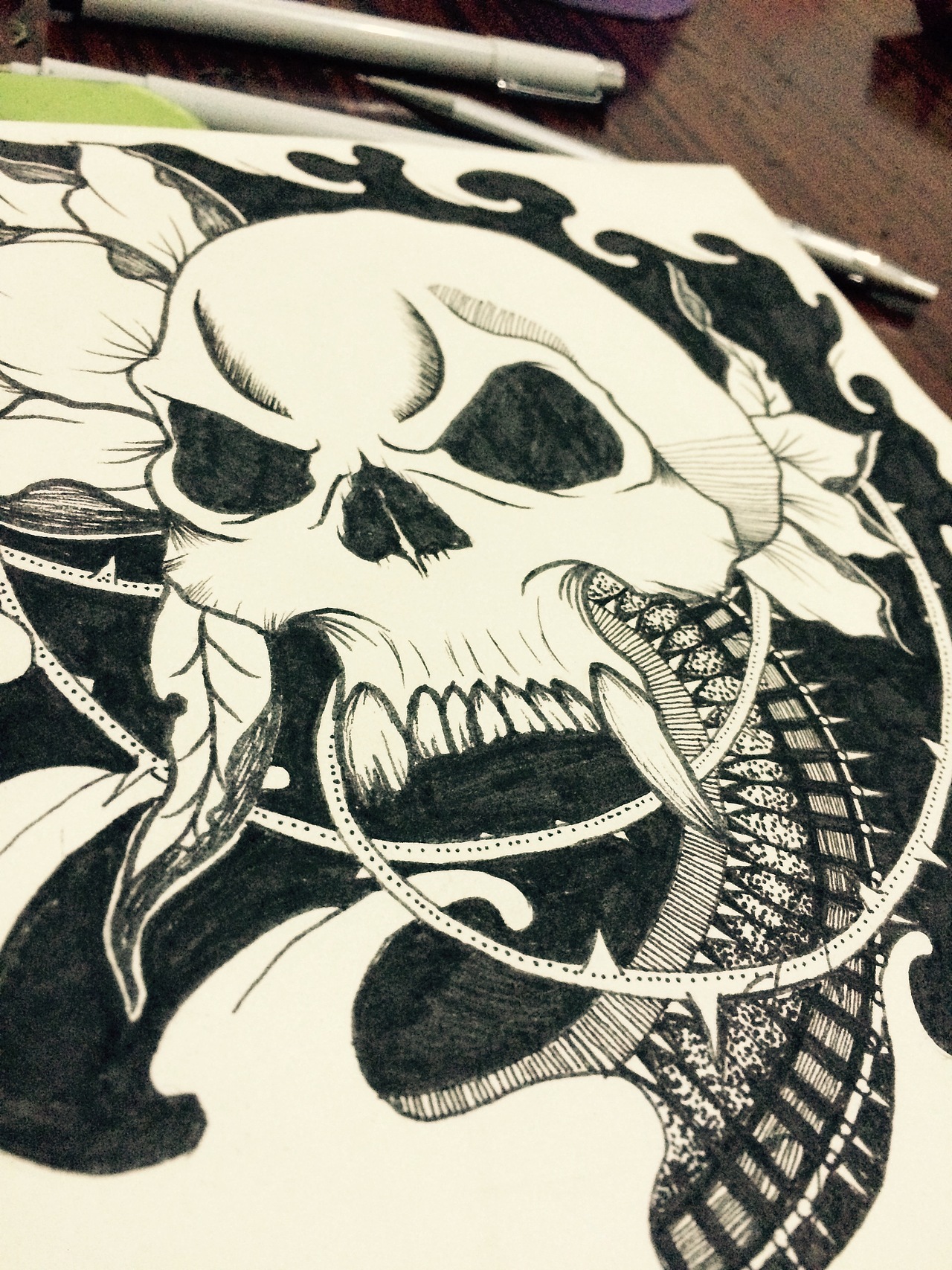 针管笔练习山海经异兽