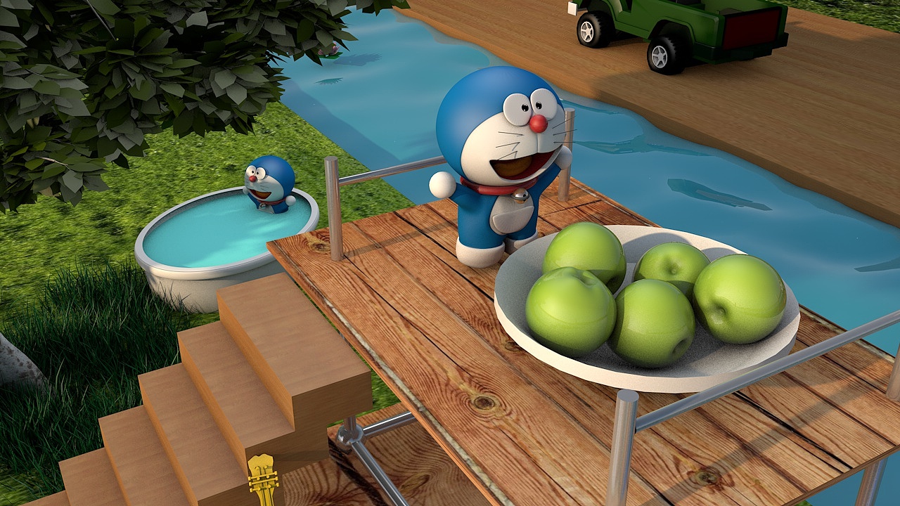 c4d野炊的机器猫