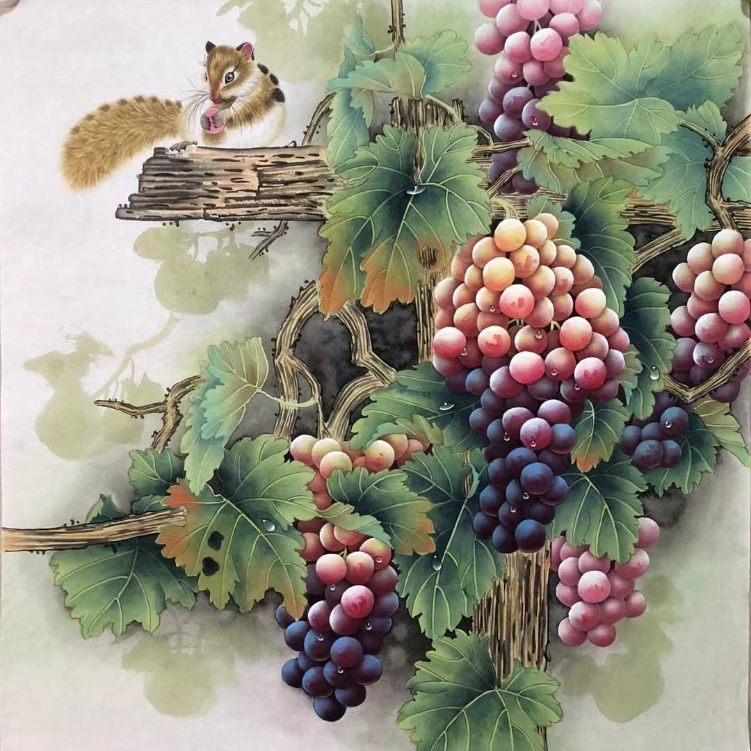 画家王振兴工笔葡萄|纯艺术|绘画|易阁字画网张小克 - 原创作品