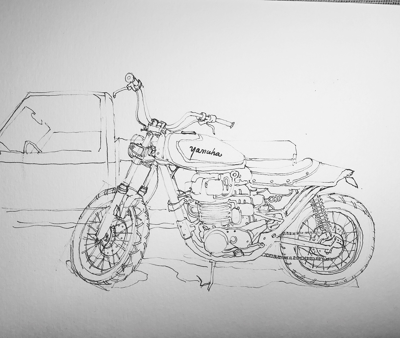 摩托车手绘#杜卡迪1199#素描|纯艺术|素描|zjw仗剑走天涯 - 原创作品 - 站酷 (ZCOOL)