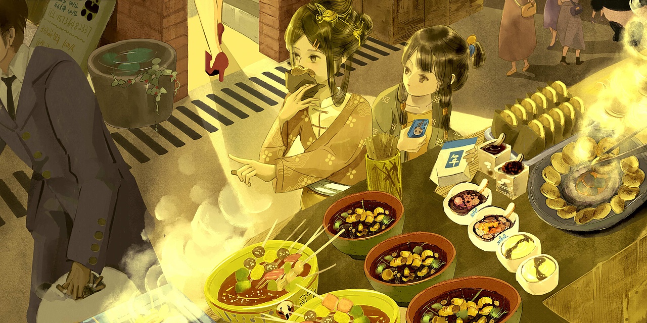 【华为壁纸】成都印象系列1.0——9.0【9图】（图ZMjEzNTY2ODAw） - 商业插画 - 站酷设计师沐斤年原创素材 - 站酷ZCOOL