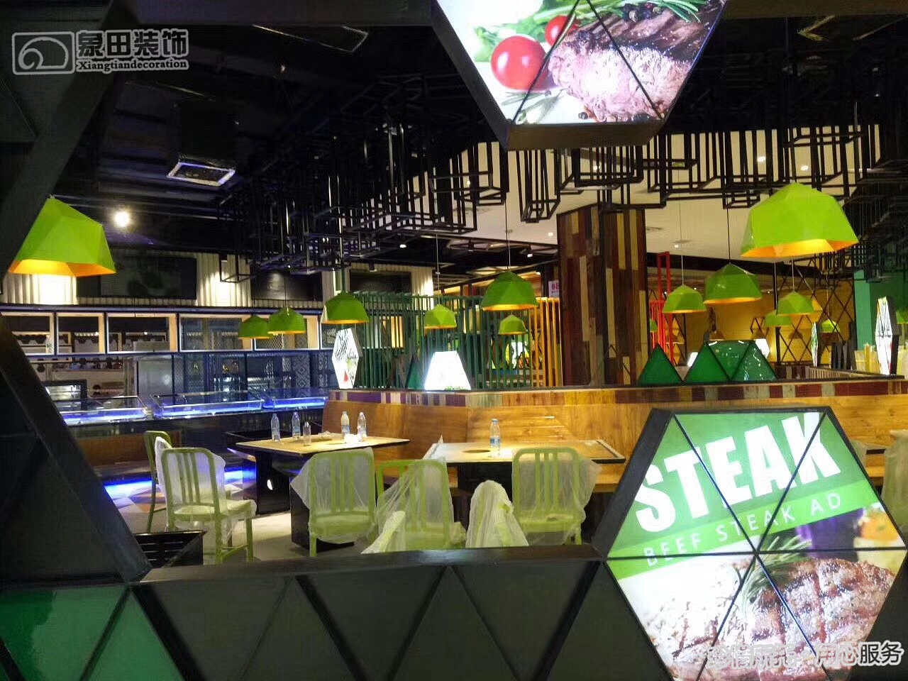 重庆自助烤肉店装修设计_cq渝北装修公司_象田装饰____