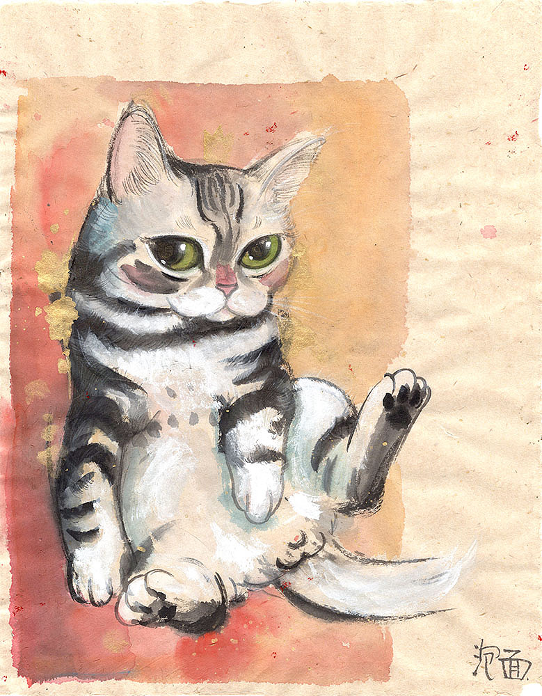 假装是写意 毛笔画猫咪