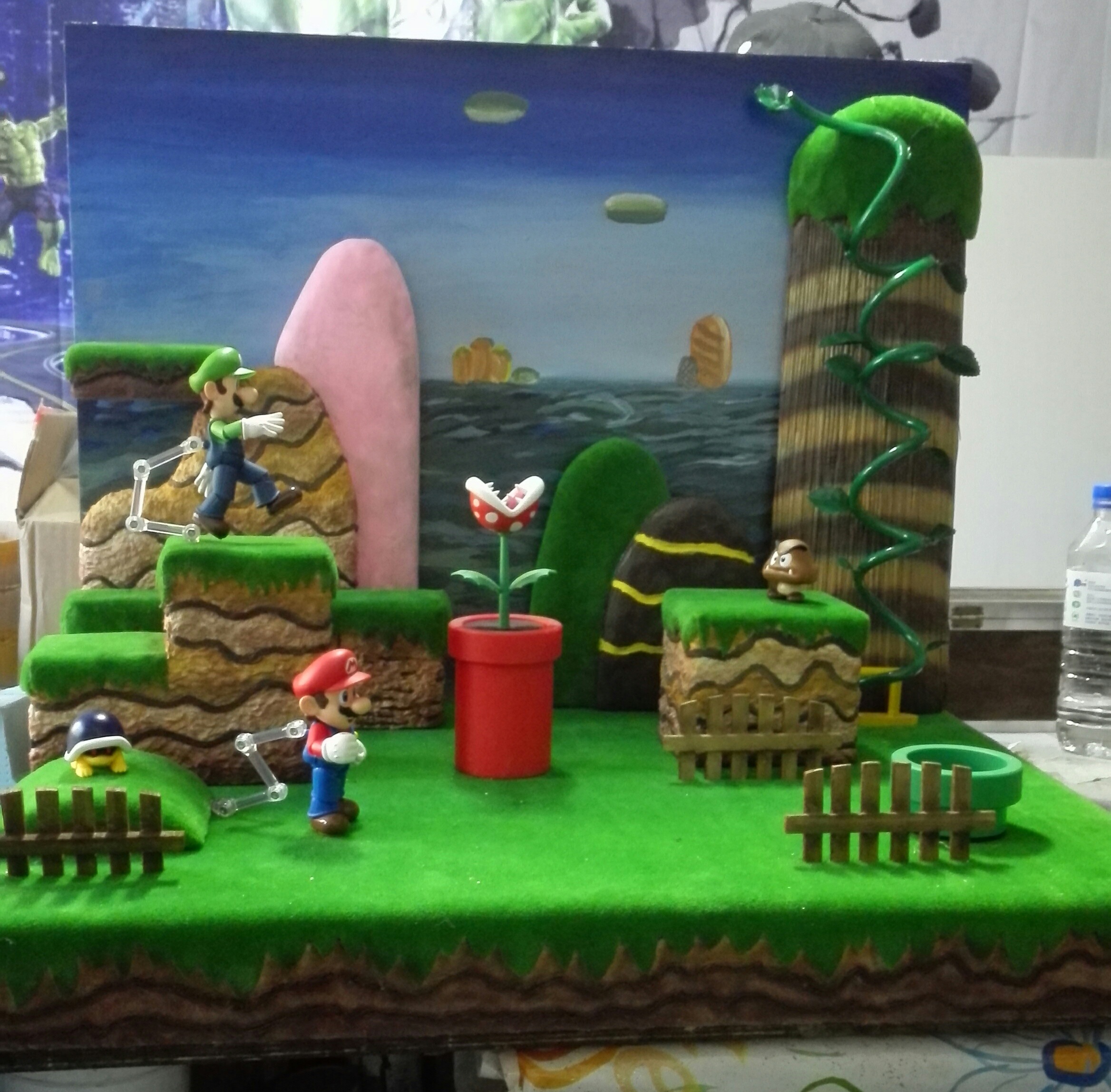 超级玛丽场景制作|手工艺|手办/模玩|巧手模型 - 原创作品 - 站酷