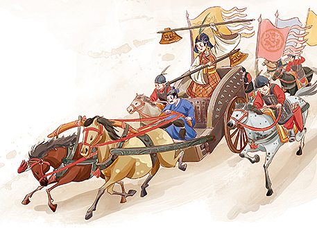 老广新游传统文化插画绘本中国少年女儿有英姿