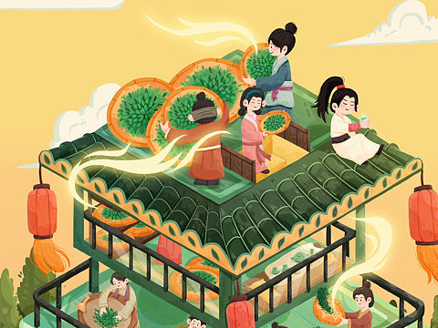 傳統(tǒng)制茶工藝（個人主頁-ZNjY0Nzg0OTY=） - 藝術(shù)插畫 - 站酷設(shè)計(jì)師星星半夏原創(chuàng)素材 - 站酷ZCOOL