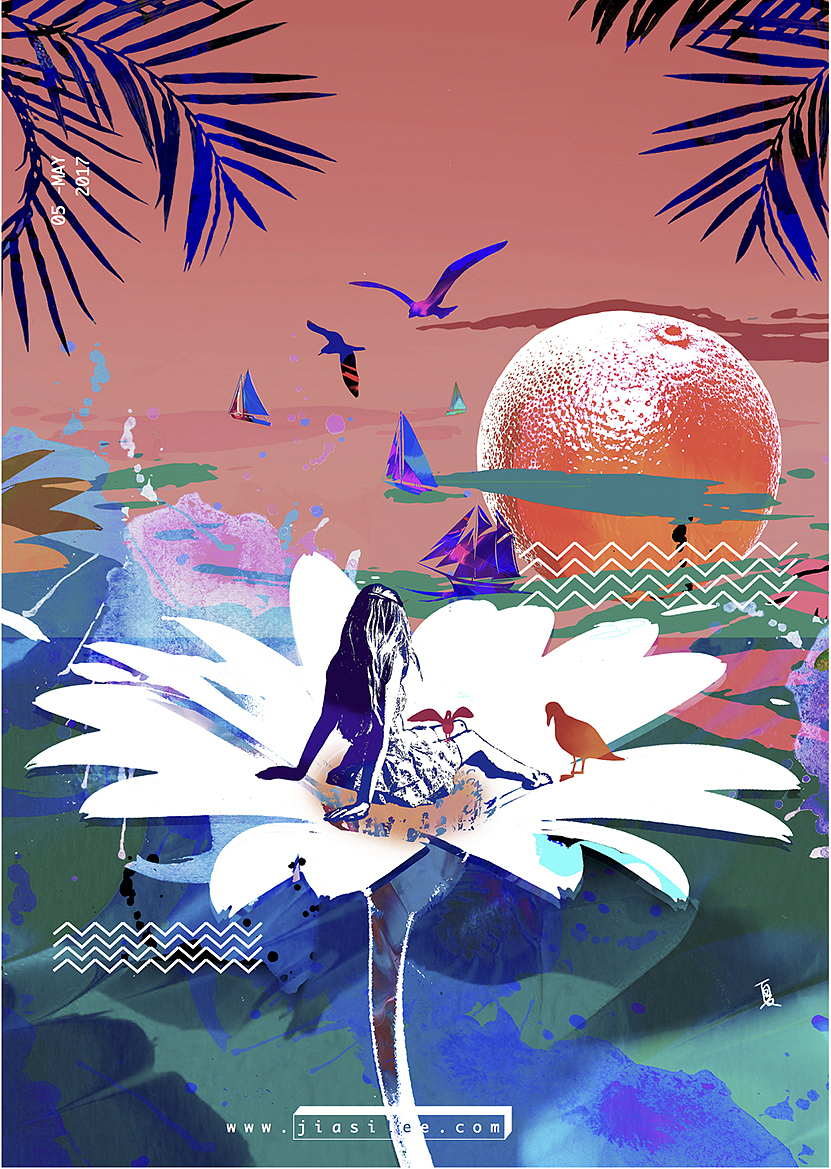 立夏－夏日主题海报（图ZNzg0OTgyOTI=） - 新锐潮流插画 - 站酷设计师李鼓夏JiasiLee原创素材 - 站酷ZCOOL