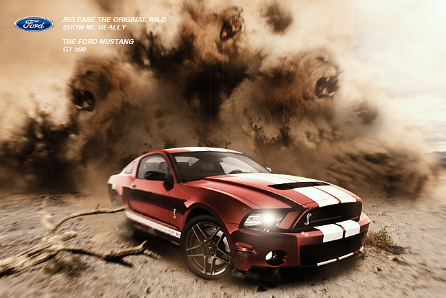 福特野马创意海报