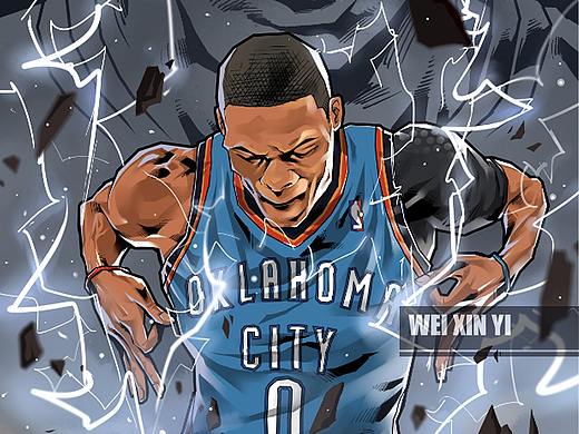 NBA篮球美漫插画集，威少罗斯