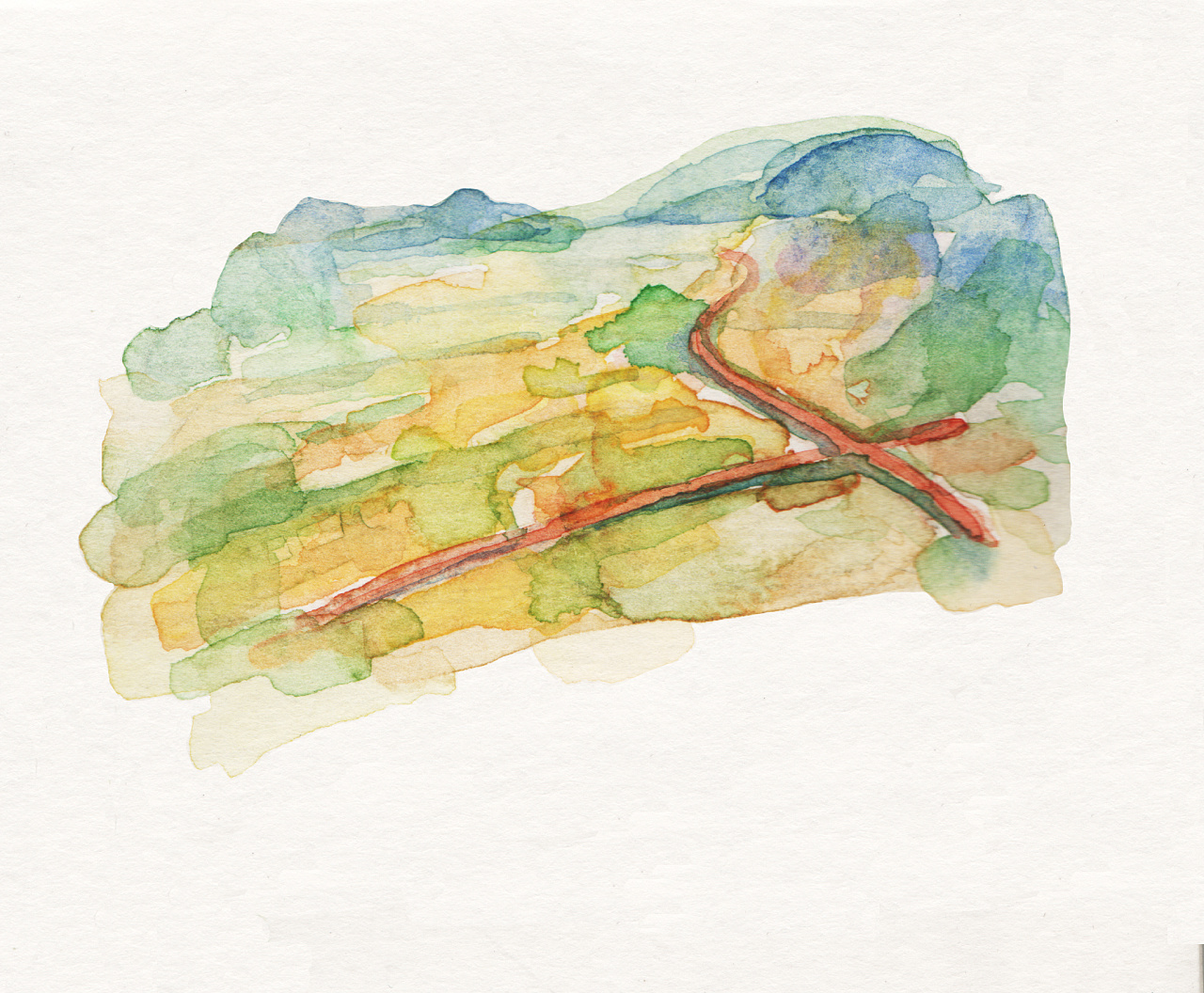 原创水彩手绘地图