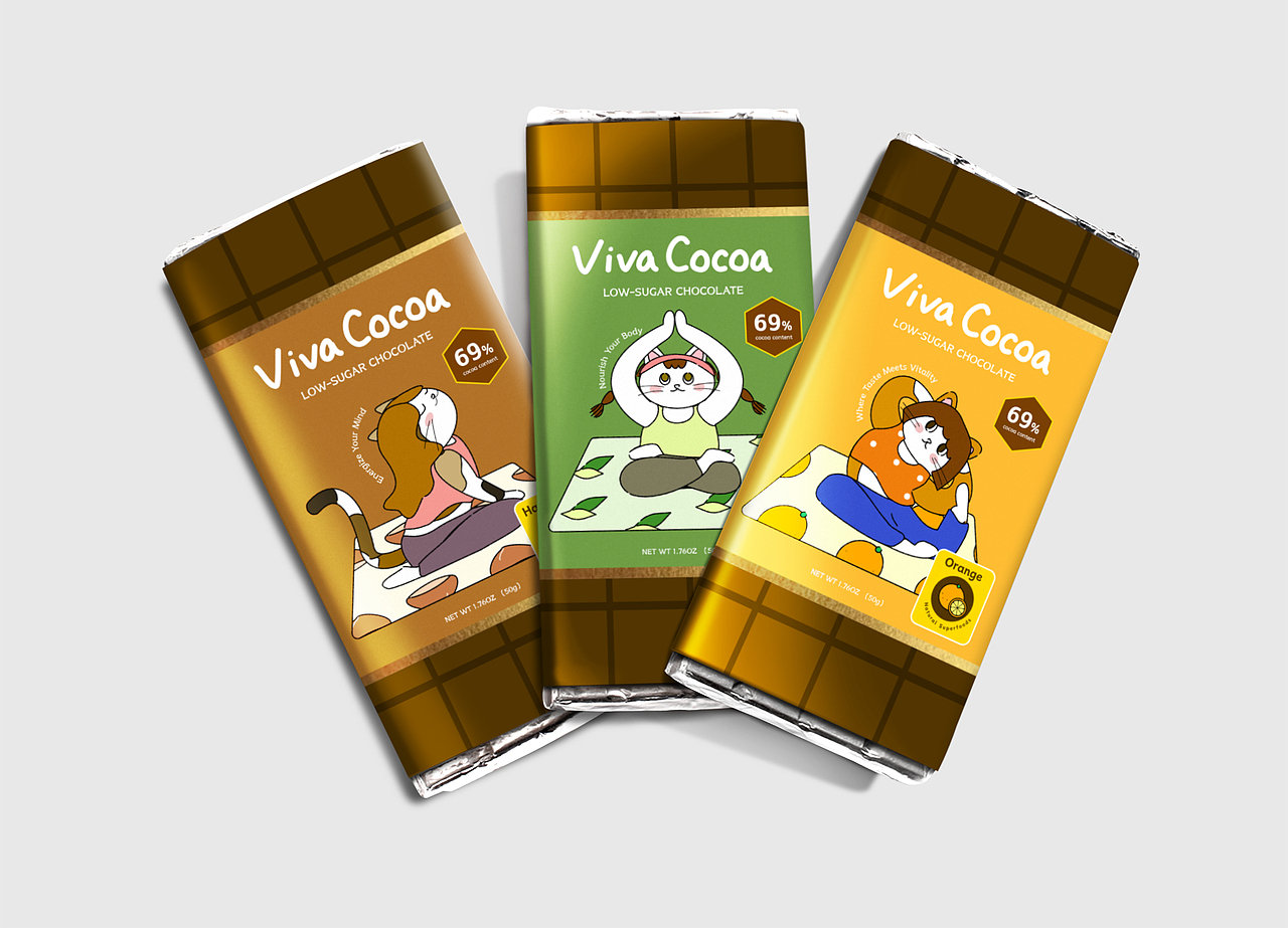 虚拟品牌巧克力包装插画