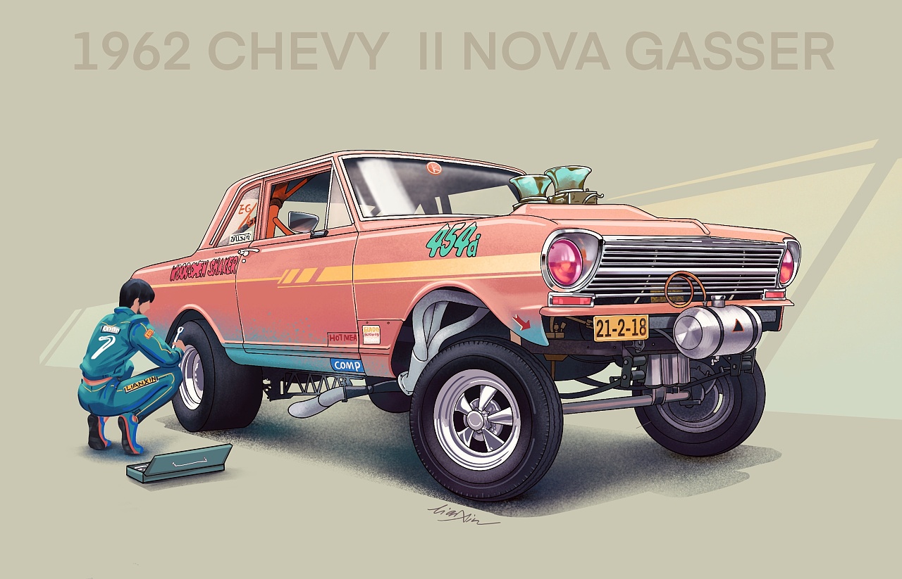 经典改装车|插画|概念设定|越上层楼 - 原创作品 - 站酷 (zcool)