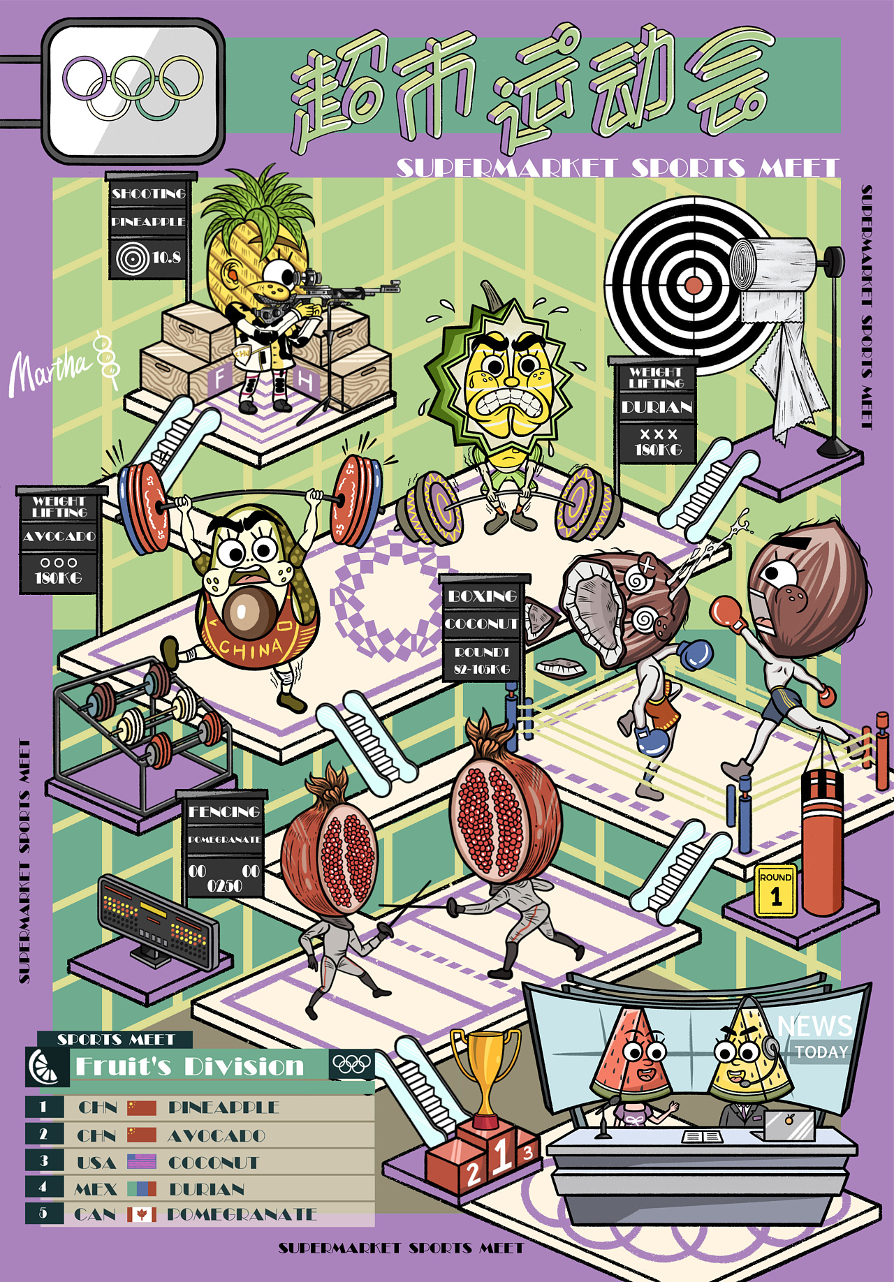《超新星超市运动会》（图ZMjczOTQ1OTgw） - 艺术插画 - 站酷设计师玛莎大丸子原创素材 - 站酷ZCOOL