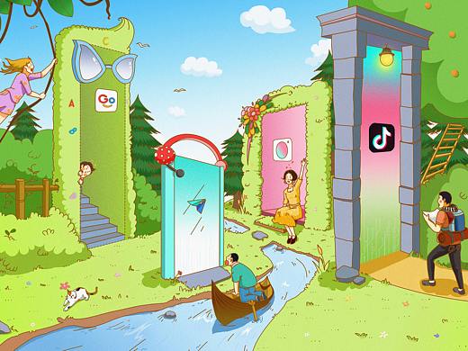 綠野之旅（個(gè)人主頁-ZNDY3Njk2MDg=） - 海報(bào) - 站酷設(shè)計(jì)師菇咕咕醬原創(chuàng)素材 - 站酷ZCOOL