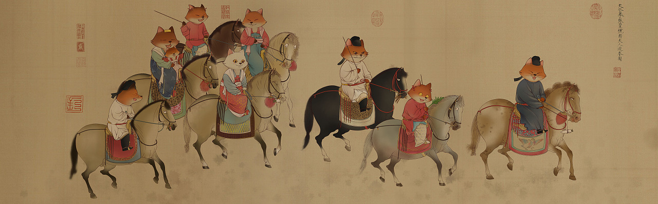 名画系列《虢国夫人游春图》（图ZMjc1MDUzODUy） - 创作习作 - 站酷设计师乔巴康原创素材 - 站酷ZCOOL