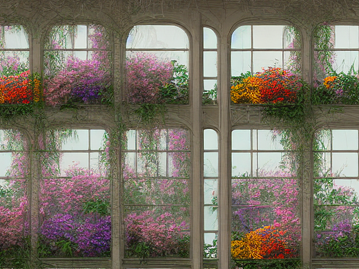 #AI创作实验室#玻璃窗阳台花