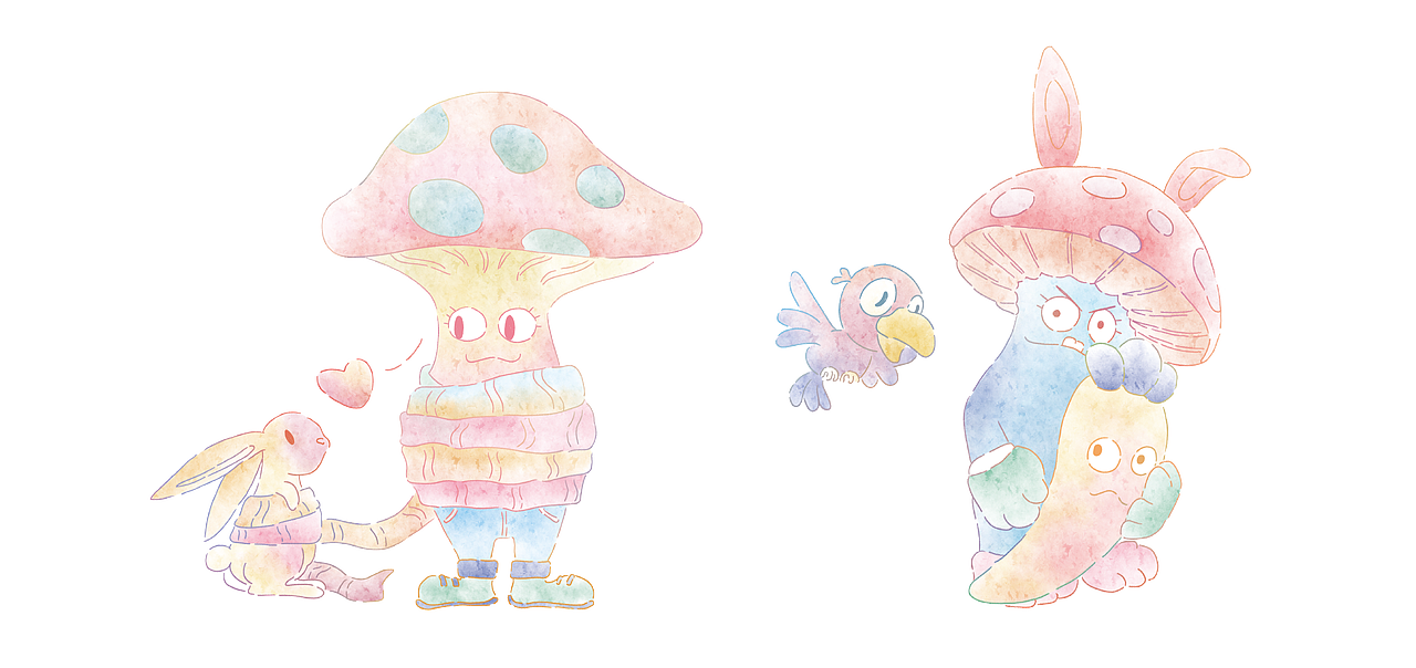 蘑菇精灵系列插画