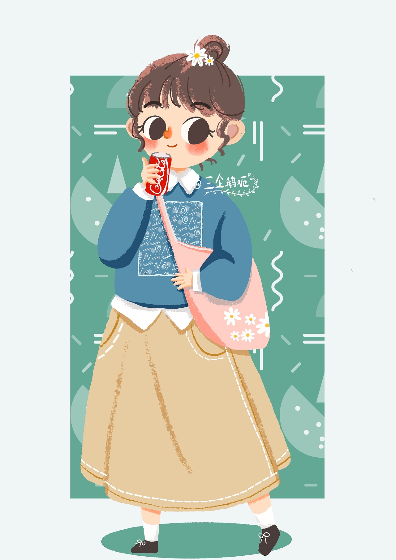 喝饮料的小可爱