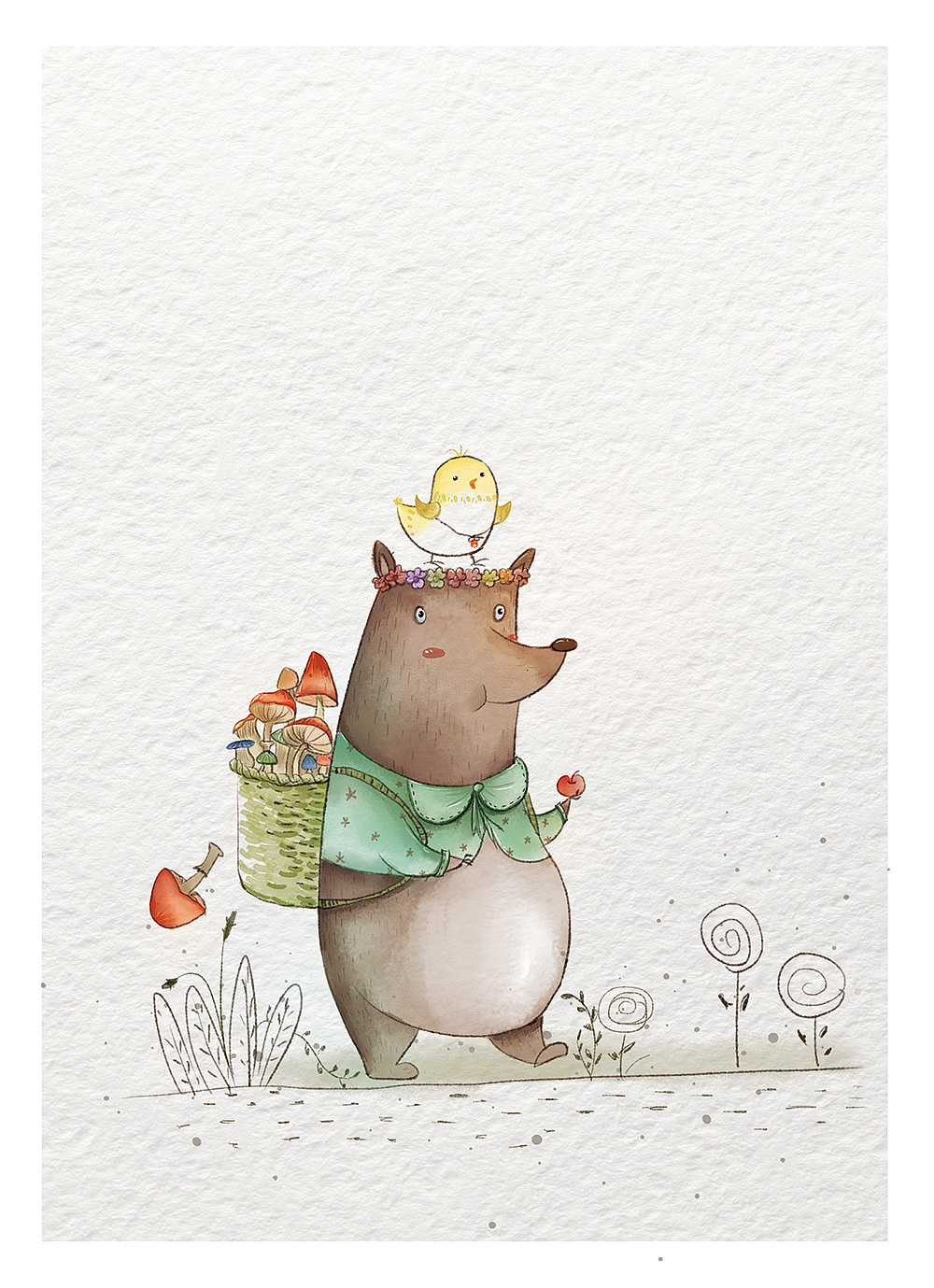 小熊|插画|儿童插画|爱吃小鱼干的猫仔 - 原创作品 - 站酷 (zcool)