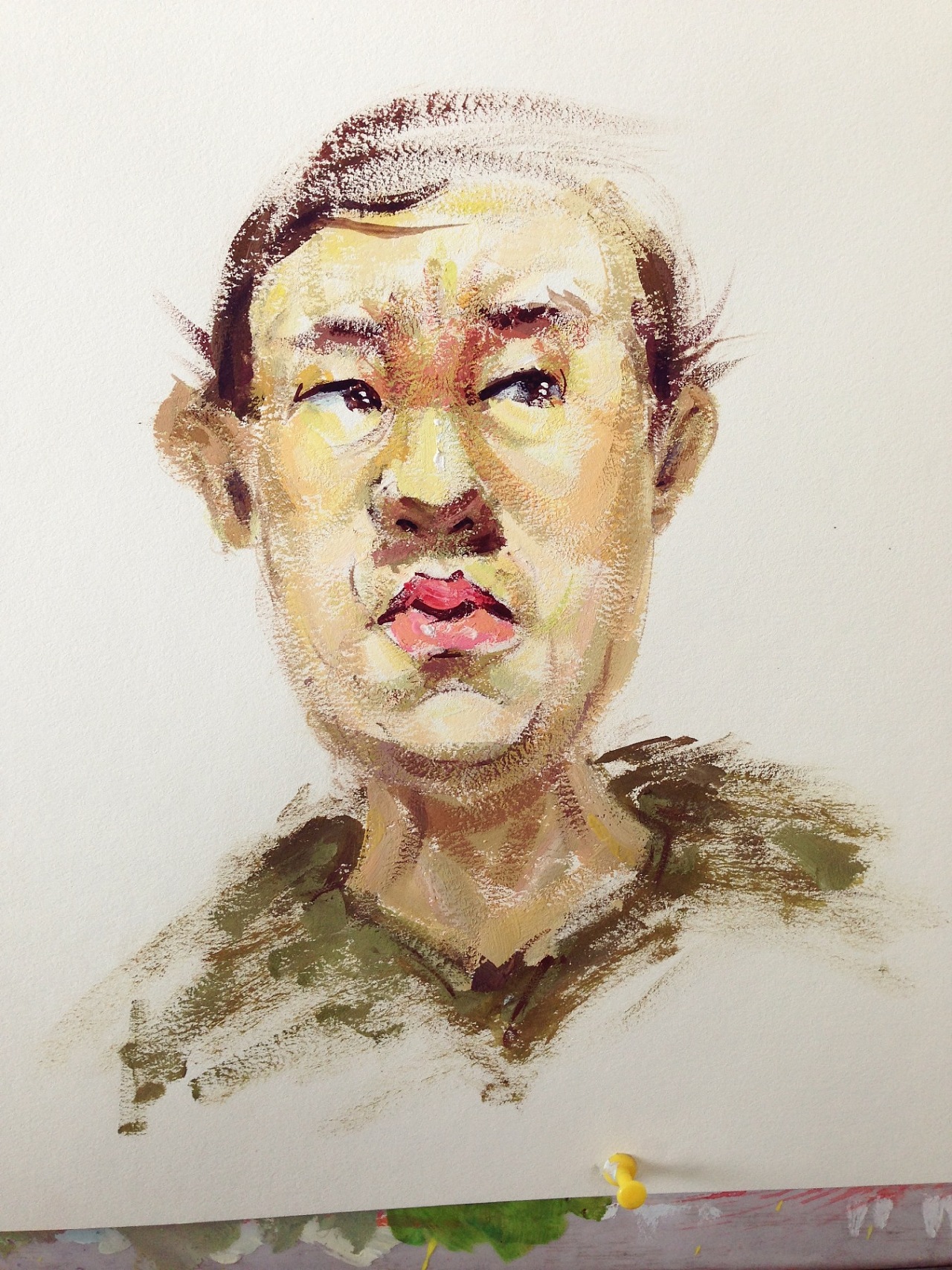 画色彩场景的时候在右下角随手画了十厘米的彩头太