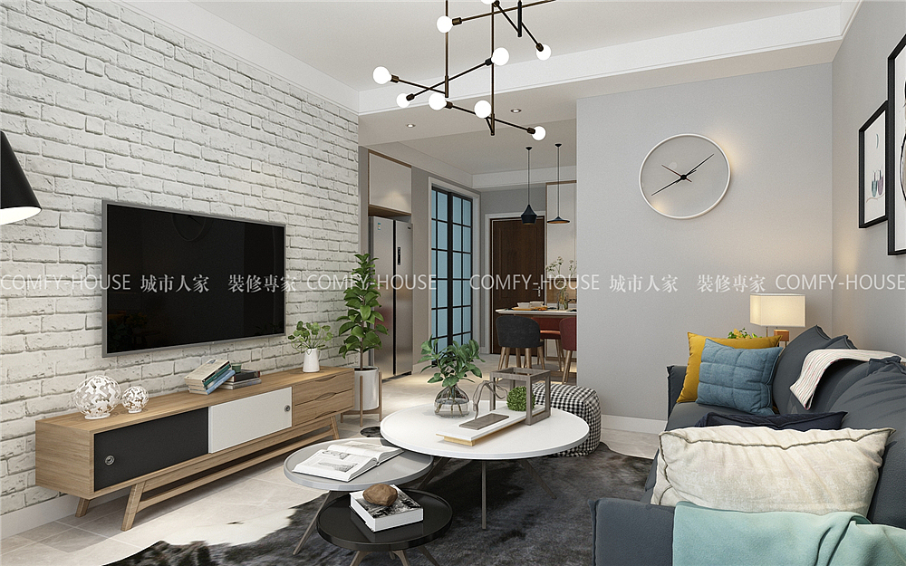 世茂天城现代风格装修效果图，济南人家装饰公司