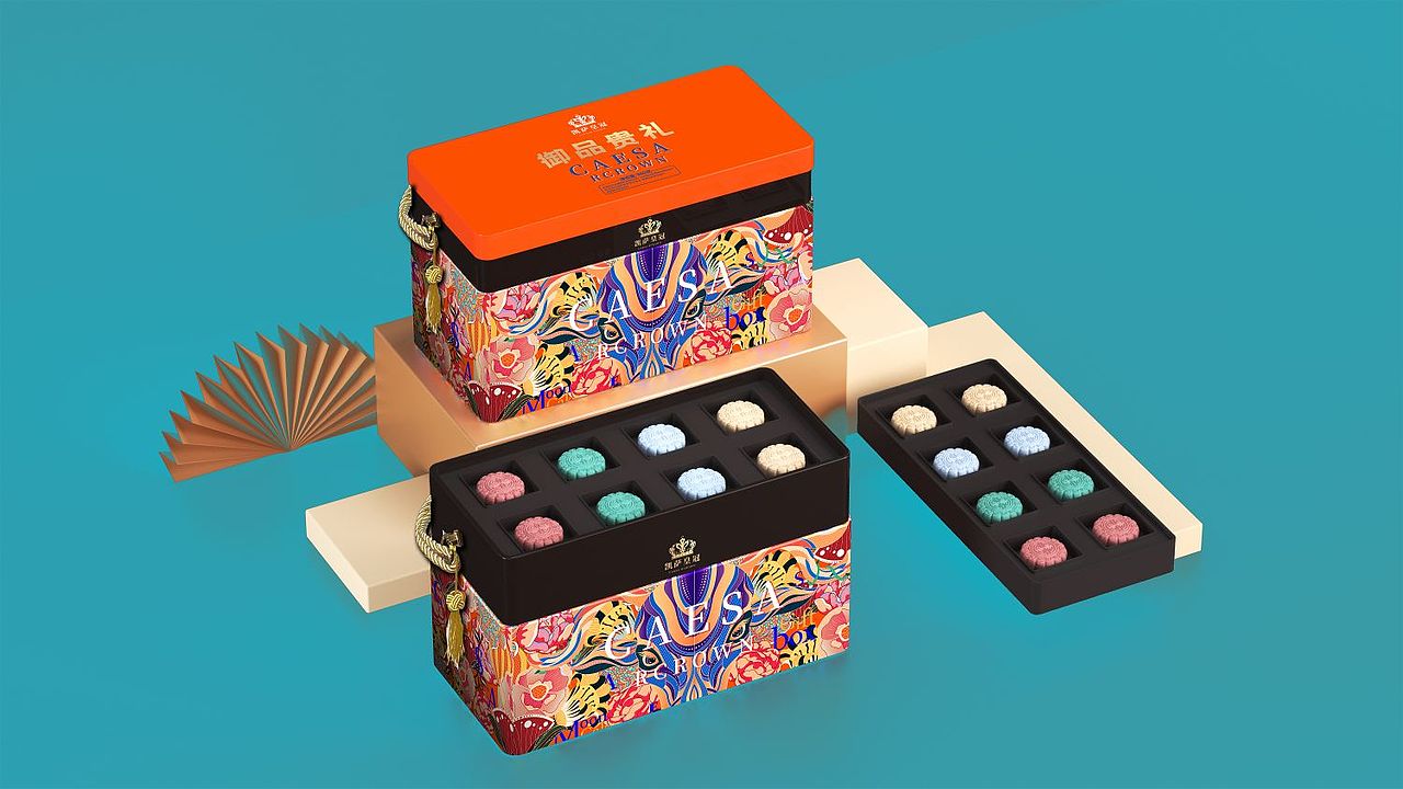 广州巨灵:华香园与凯萨皇冠2022月饼礼盒包装设计