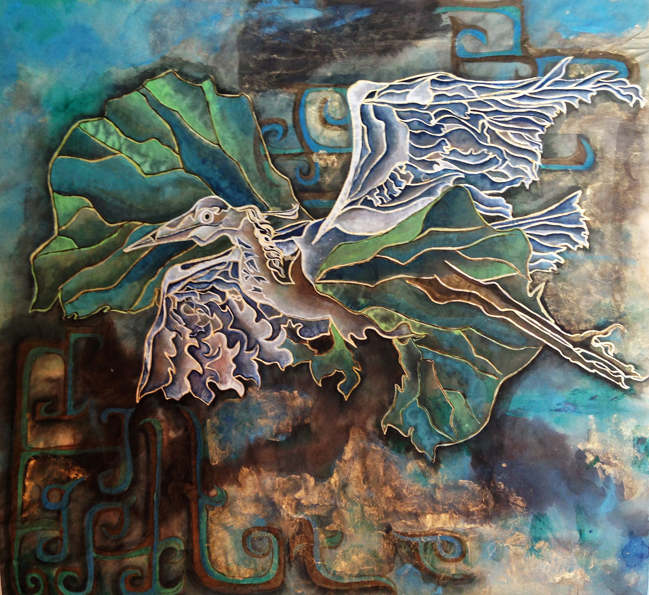 工笔画作品—鹤