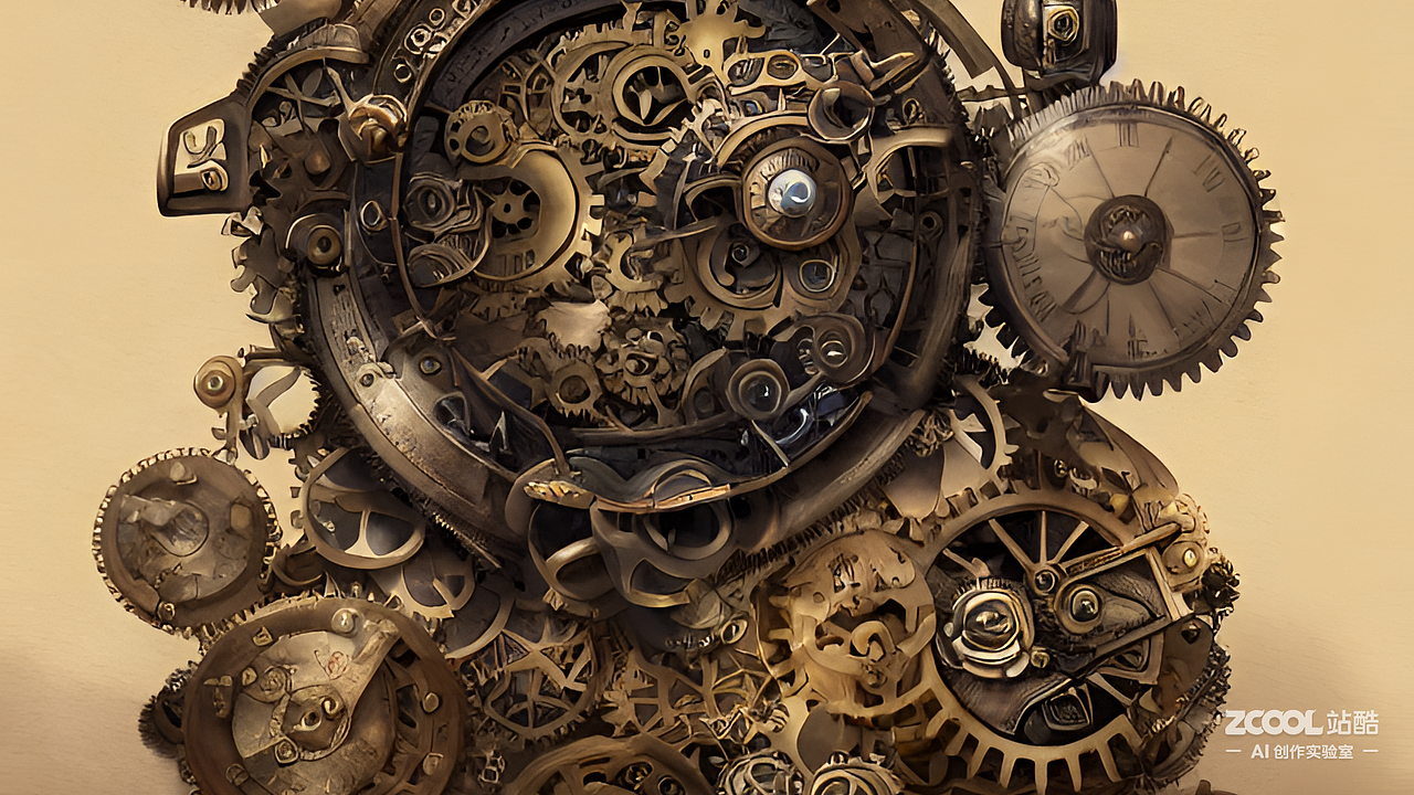 #AI创作实验室#齿轮上的时间走向