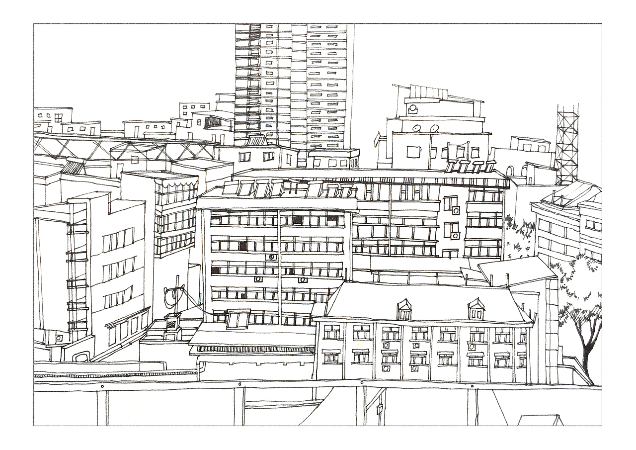 小鎮(zhèn)速寫（圖ZMjk4NDYxMTQ4） - 創(chuàng)作習(xí)作 - 站酷設(shè)計師山上一只牛haha原創(chuàng)素材 - 站酷ZCOOL