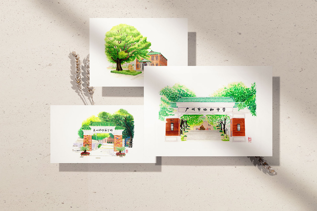 把学校画成宫崎骏的画风 | 水彩写生