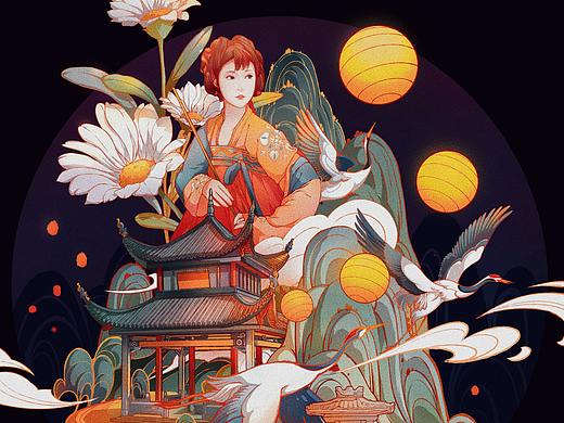长沙古风插画《爱晚》