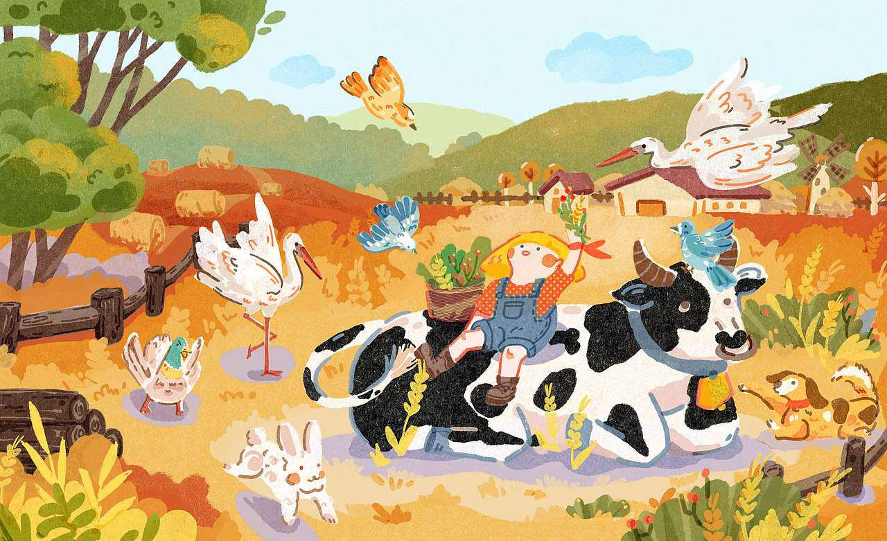 白鹭-儿童商插系列（图ZMzc2OTQzNTgw） - 商业插画 - 站酷设计师笑x_illus原创素材 - 站酷ZCOOL