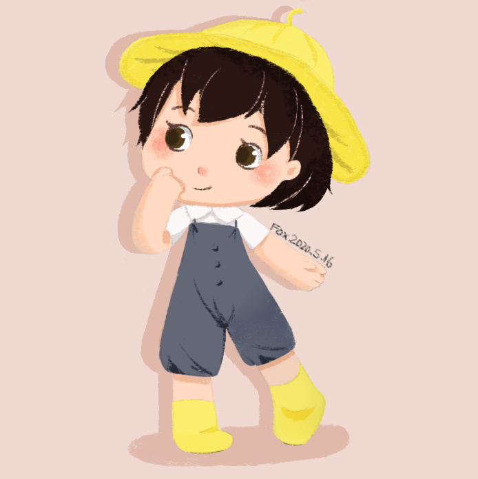 戴黄帽子的小朋友