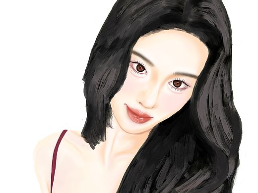 《鞠婧祎板绘头像》（个人主页-ZNjkyMzAzNTI=） - 商业插画 - 站酷设计师默黎走花路原创素材 - 站酷ZCOOL