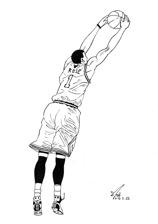 篮球赛海报手绘素描图片